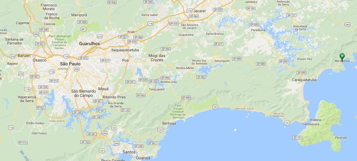 Mapa pláži Maranduba