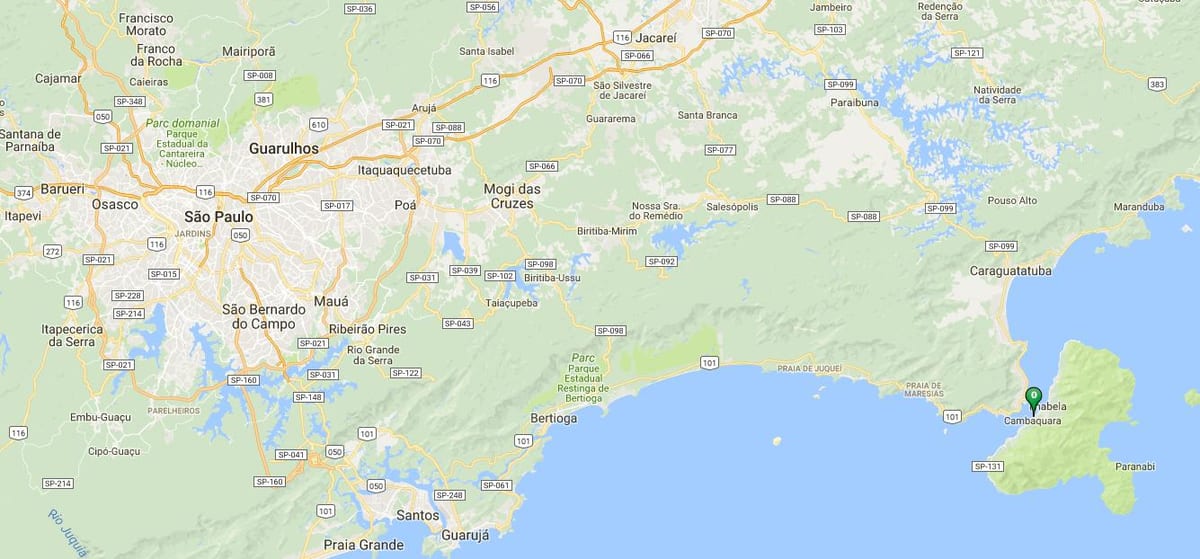Mapa pláži Pedras Miudas
