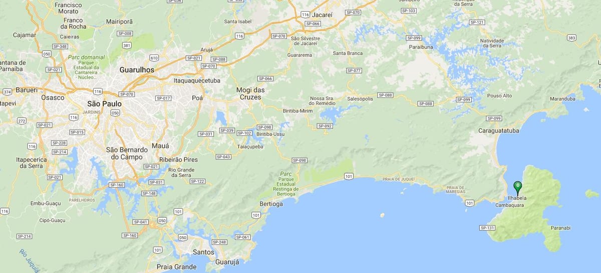 Mapa pláži Perequê