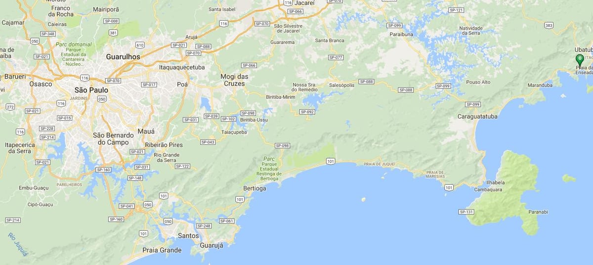 Mapa pláži Perequê Mirim