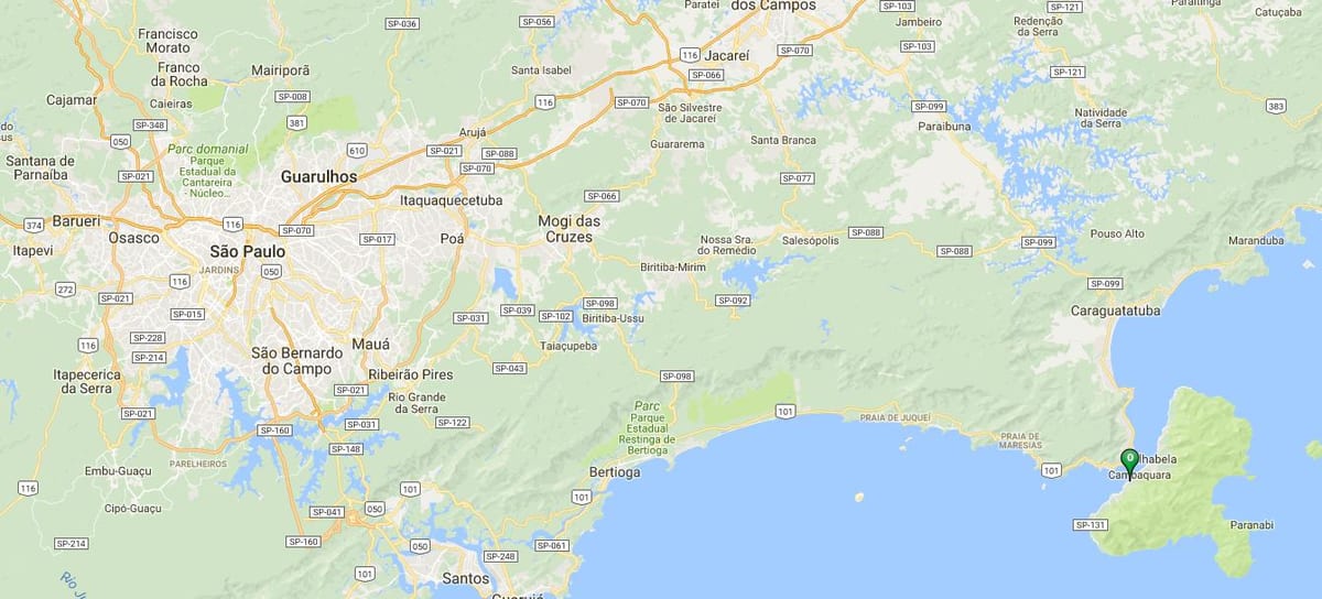 Mapa pláži Portinho