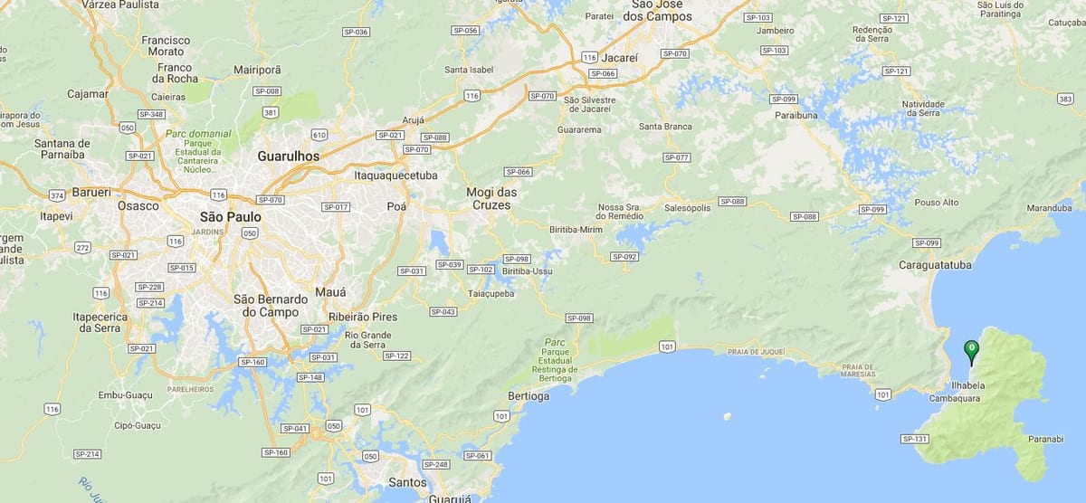 Mapa pláži Saco da Capela