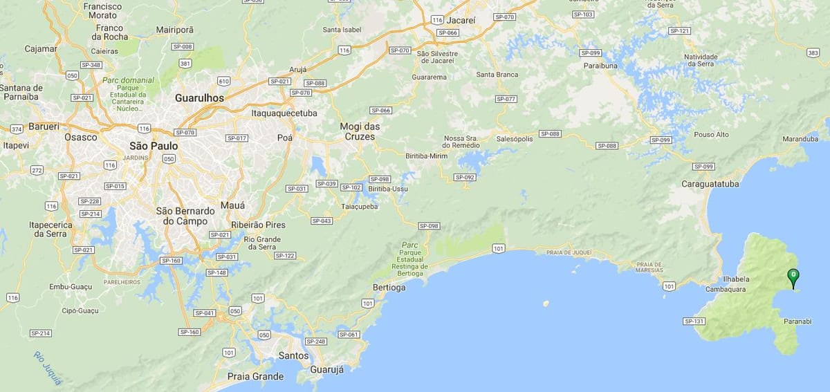 Mapa pláži Saco robiť Eustáquio