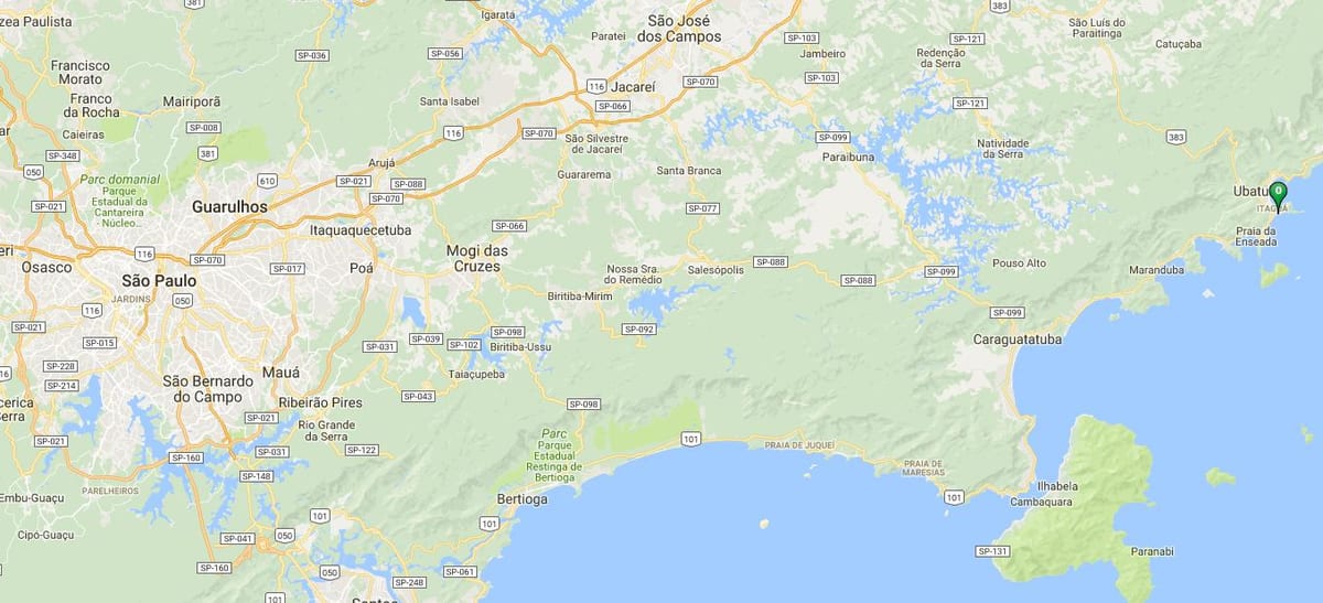 Mapa pláži Tenório