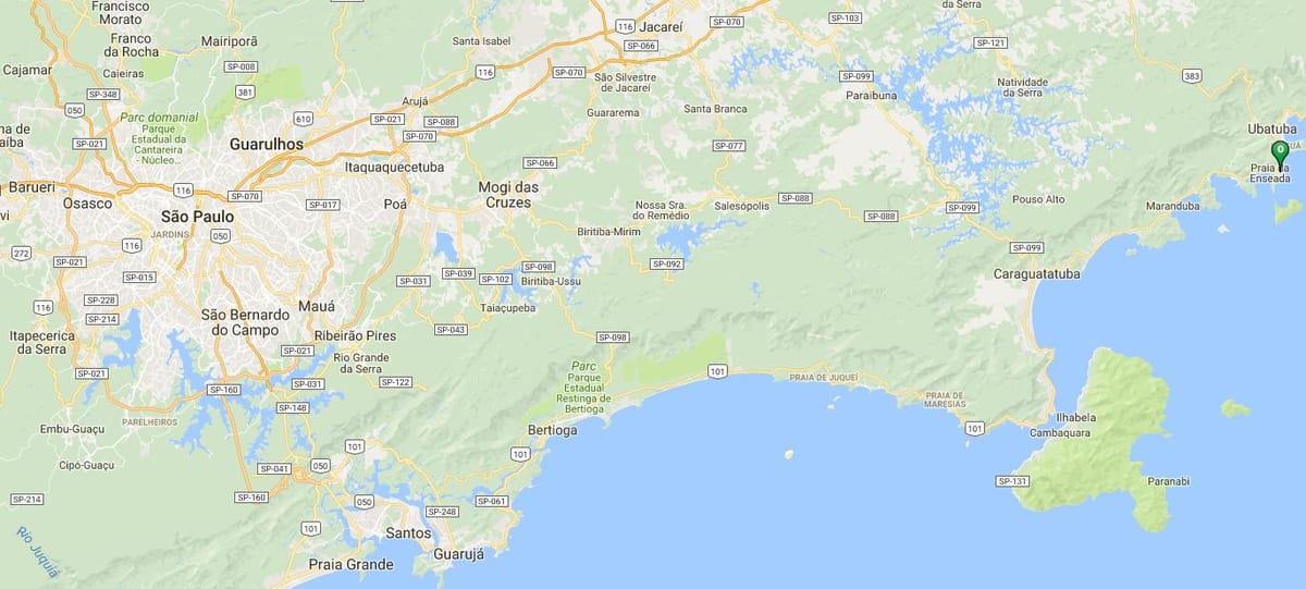 Mapa pláži Toninhas