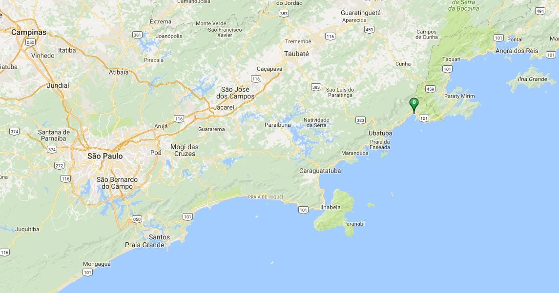 Mapa pláži Ubatumirim