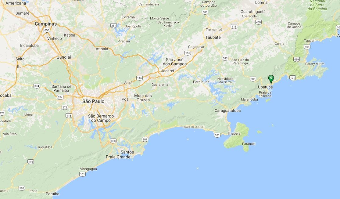 Mapa pláži Vermelha do Norte