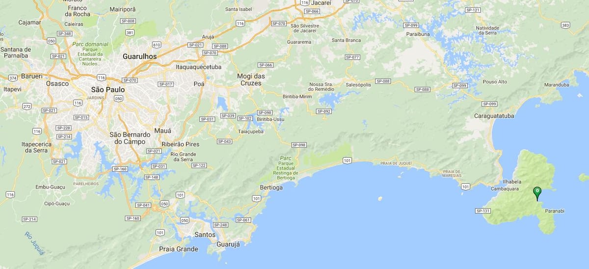 Mapa pláži Vermelha