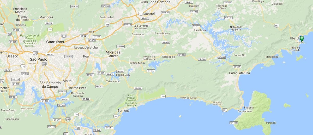 Mapa pláži Vermelha