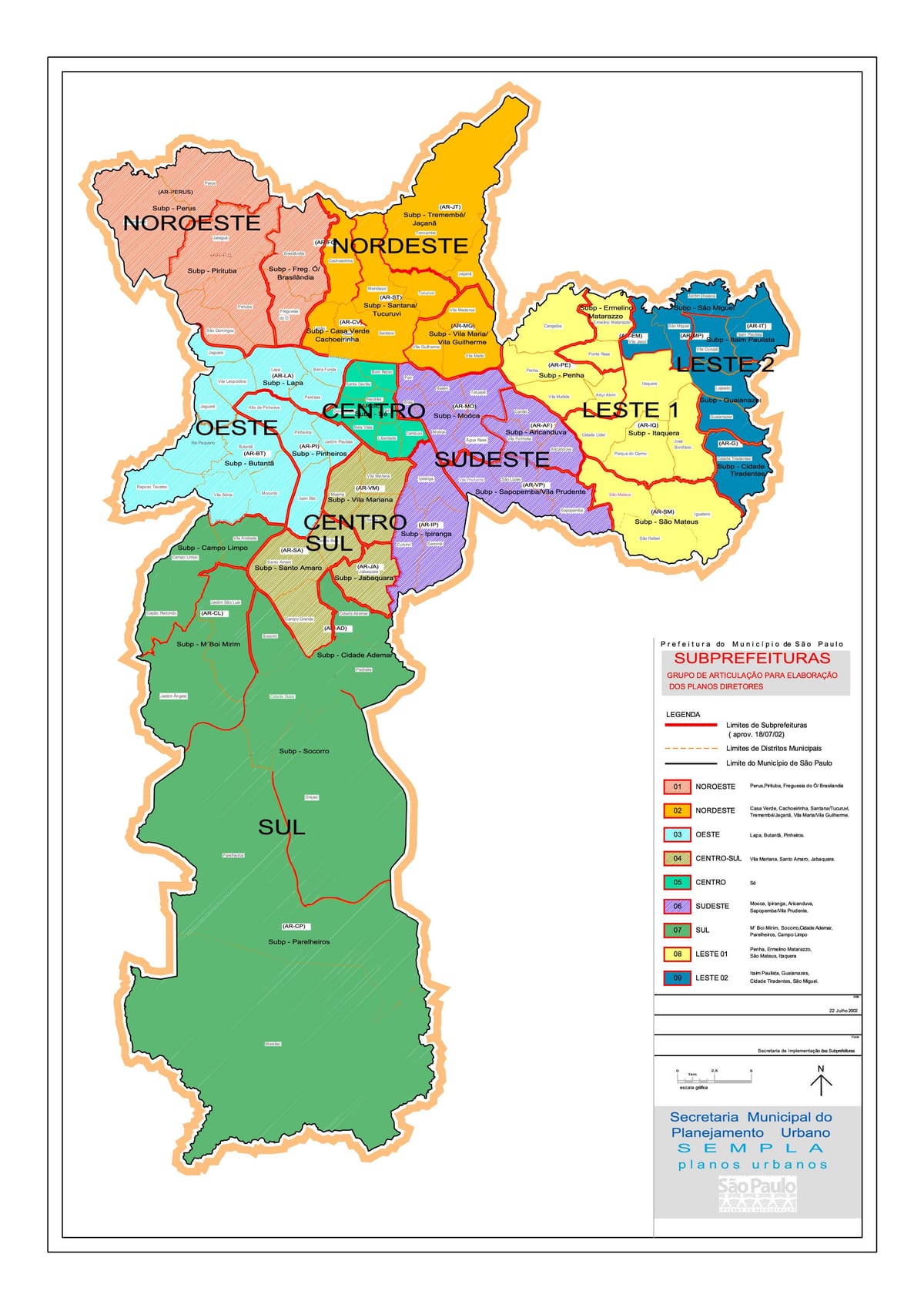 Mapa krajov Sao Paulo