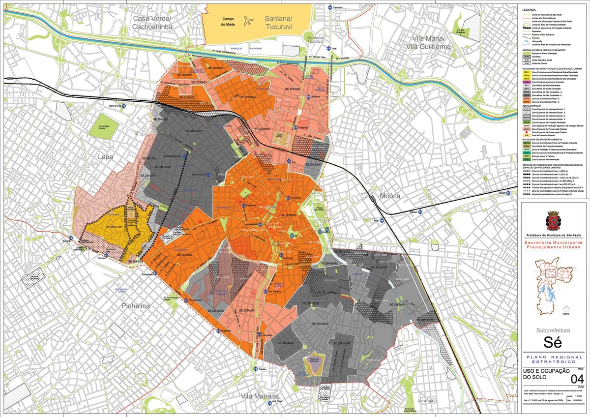 Mapa Sé São Paulo - záber pôdy