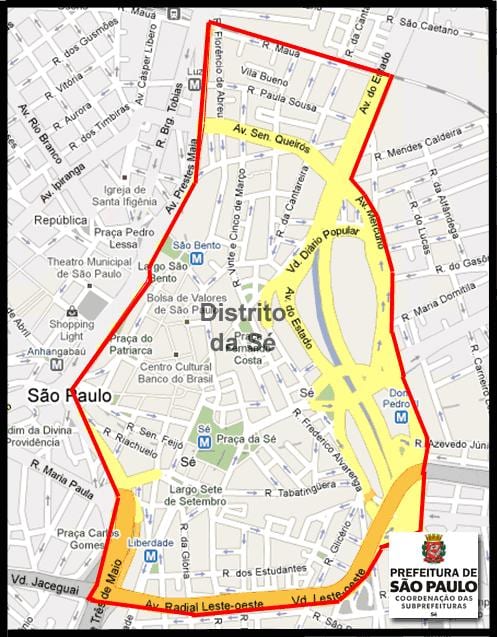 Mapa Sé Sao Paulo