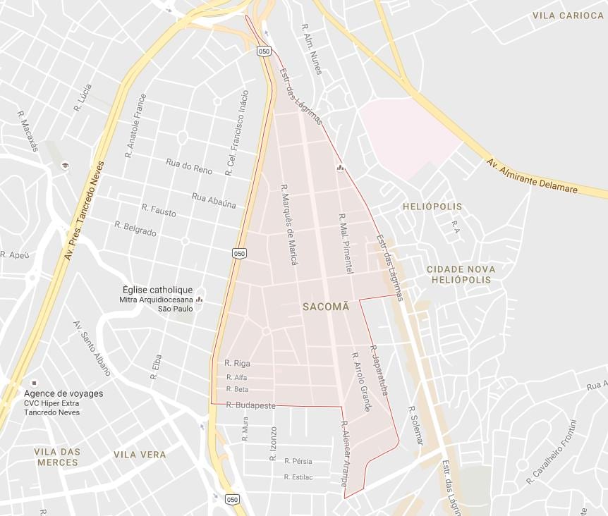 Mapa Sacomã Sao Paulo
