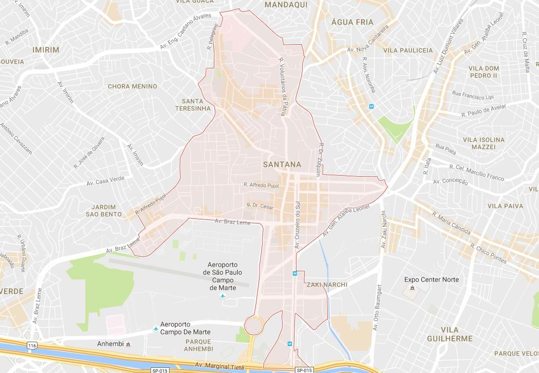 Mapa Santana Sao Paulo