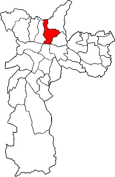Mapa Santana sub-prefektúra Sao Paulo