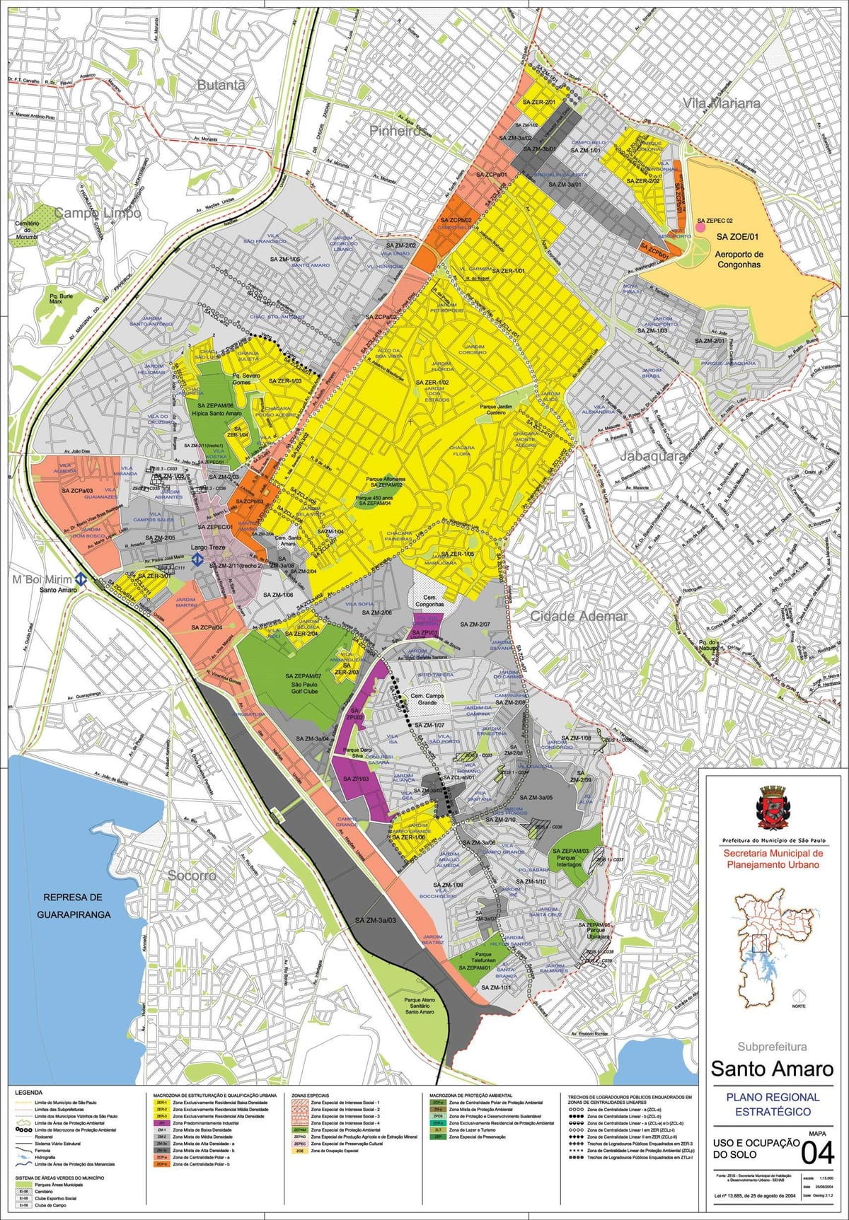 Mapa Santo Amaro São Paulo - záber pôdy