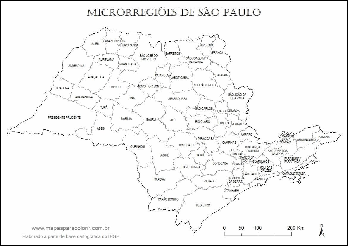 Mapa Sao Paulo panny - micro-regióny