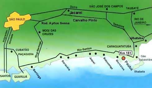 Mapa Sao Paulo pláže
