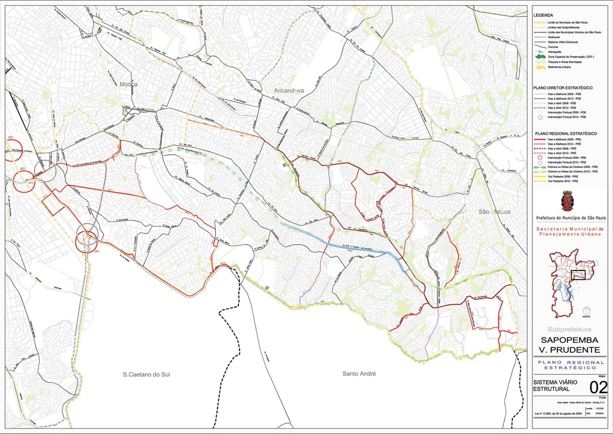 Mapa Sapopembra São Paulo - Cesty