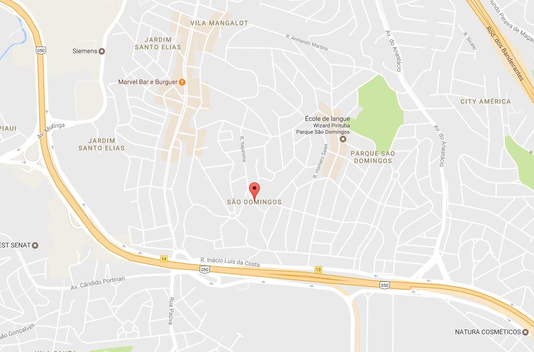 Mapa Svätý Domingos Sao Paulo