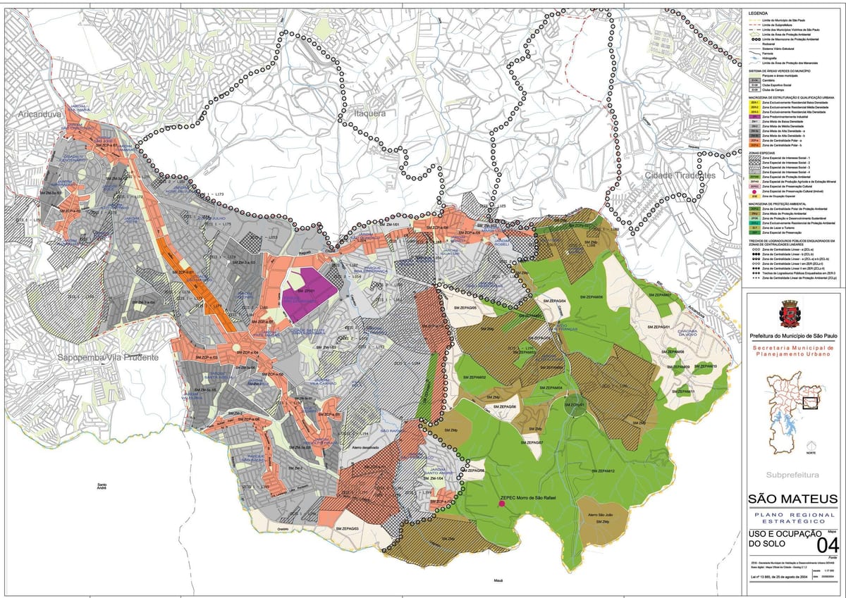 Mapa Svätý Mateus São Paulo - záber pôdy