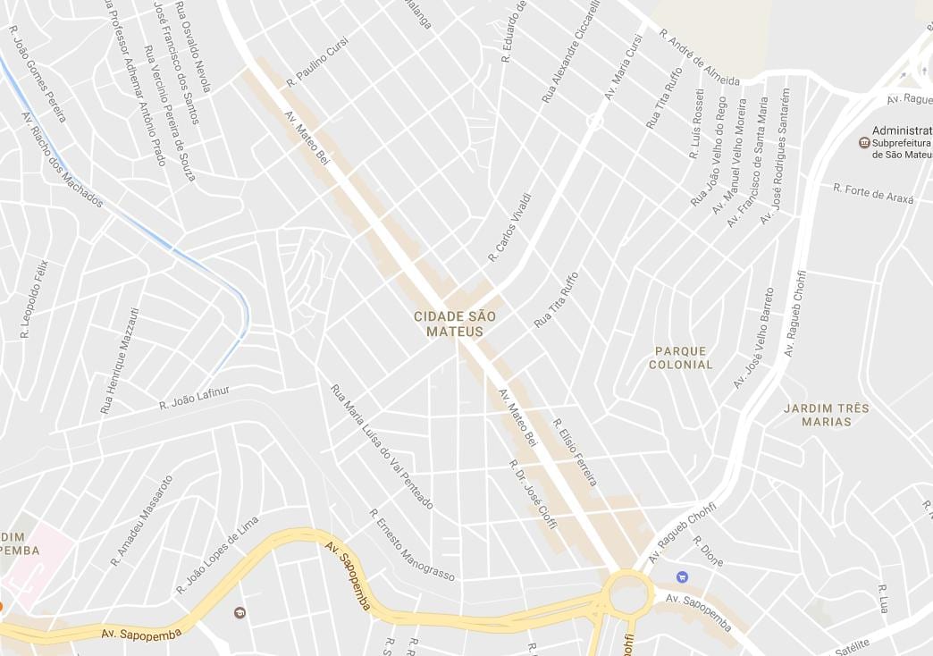 Mapa Svätý Mateus Sao Paulo