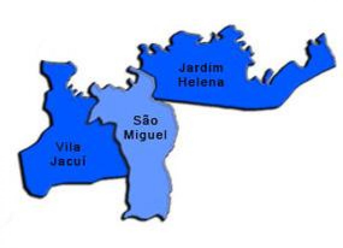 Mapa Sao Miguel Paulista sub-prefektúra