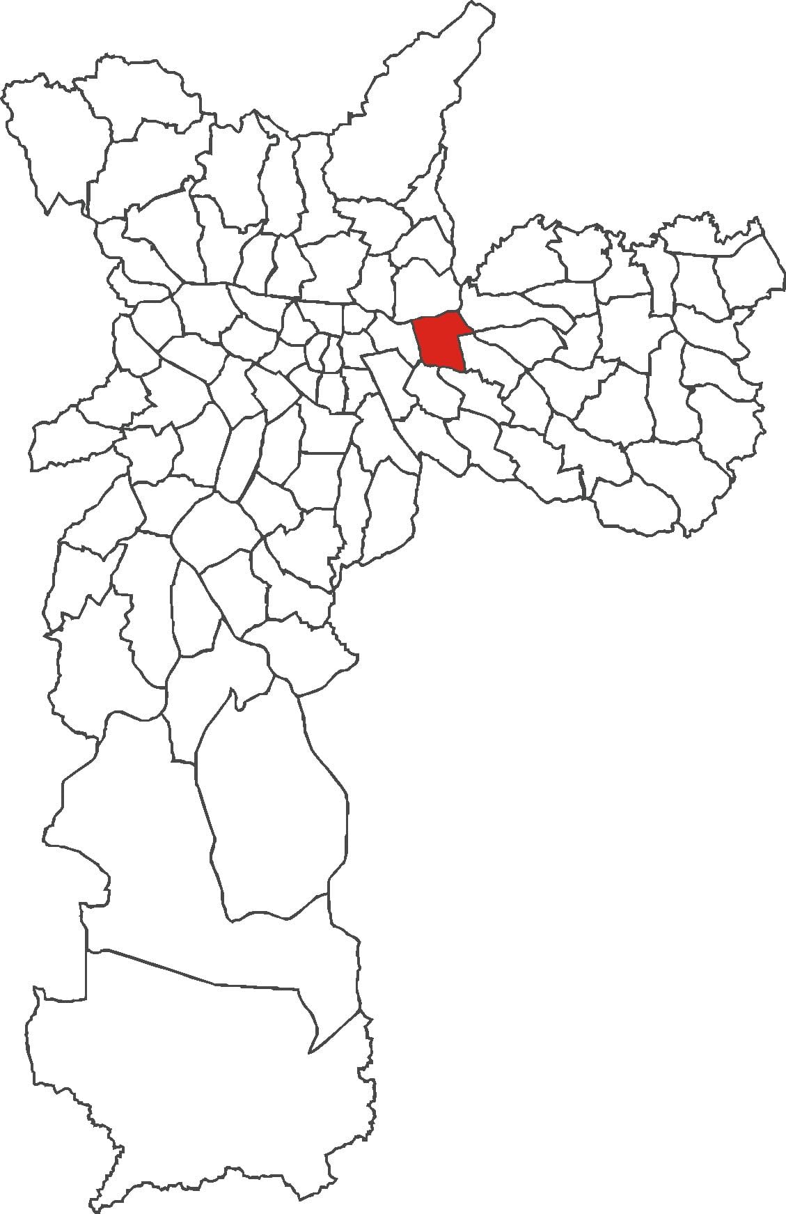 Mapa Tatuapé okres
