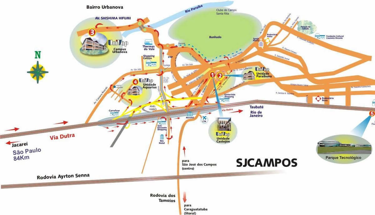 Mapa UNIVAP Sao Paulo