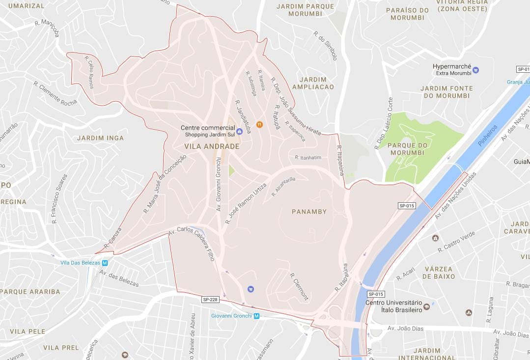 Mapa Vila Andrade Sao Paulo