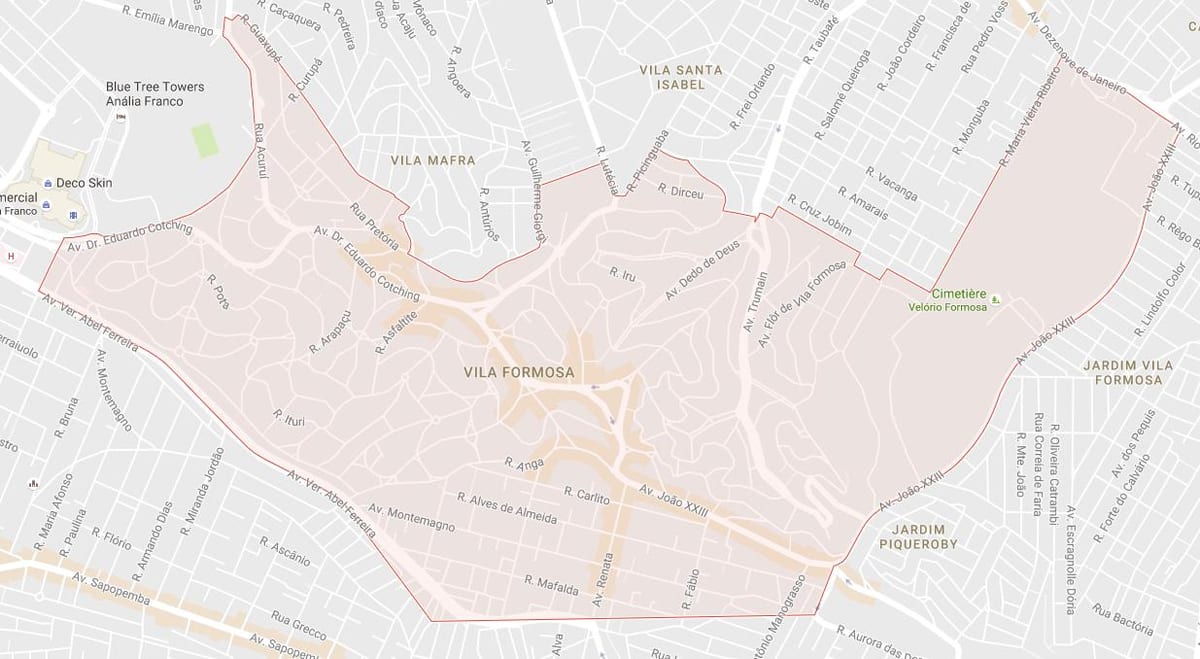 Mapa Vila Formosa Sao Paulo