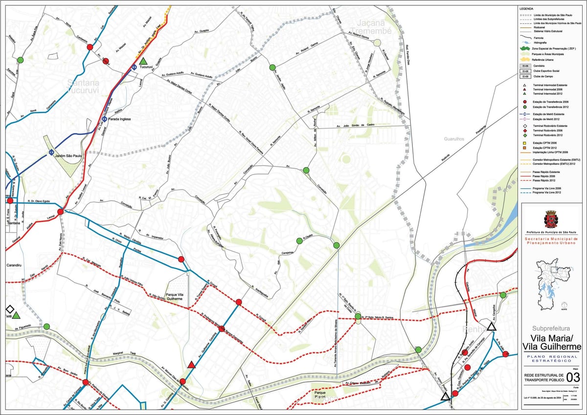 Mapa Vila Maria São Paulo - Verejnej dopravy
