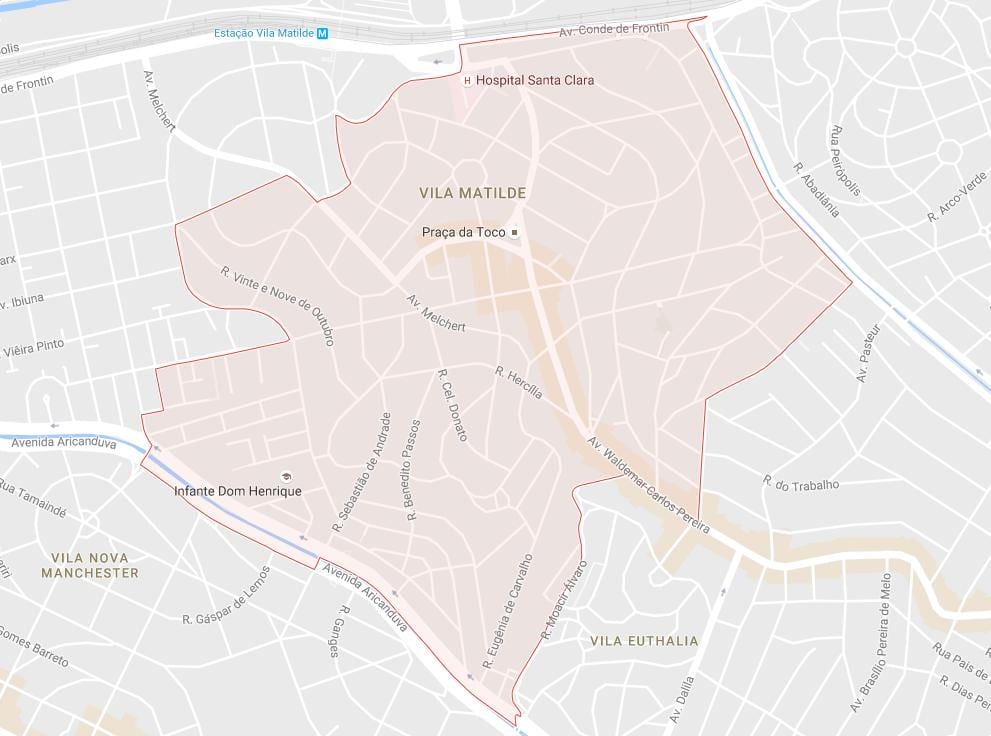 Mapa Vila Matilde Sao Paulo