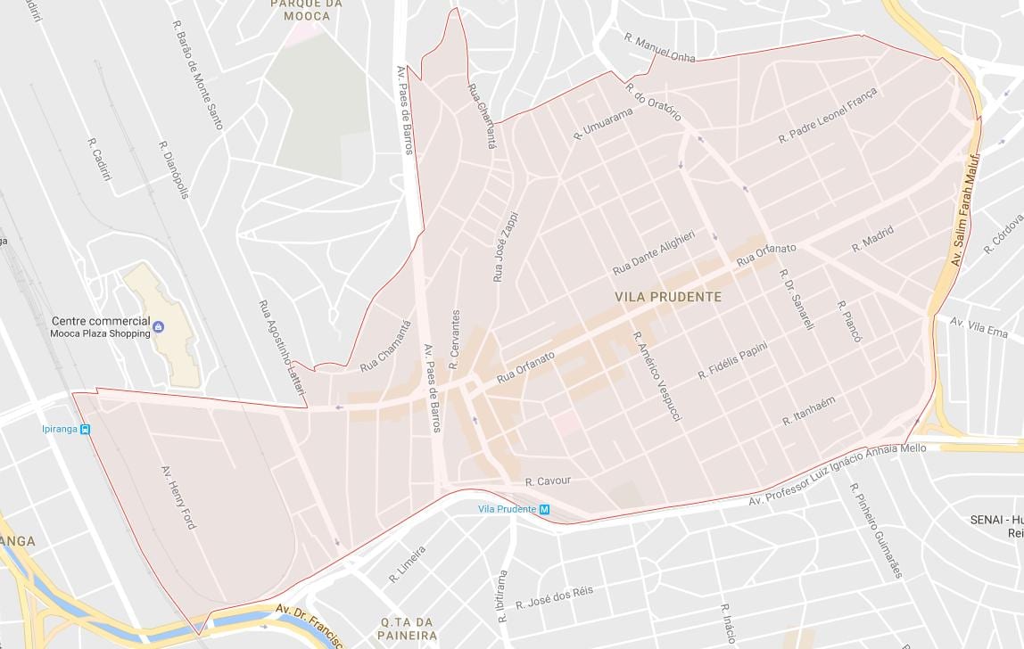 Mapa Vila Prudente Sao Paulo