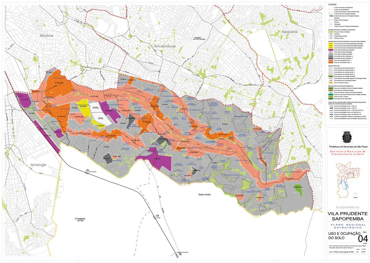 Mapa Vila Prudente São Paulo - záber pôdy