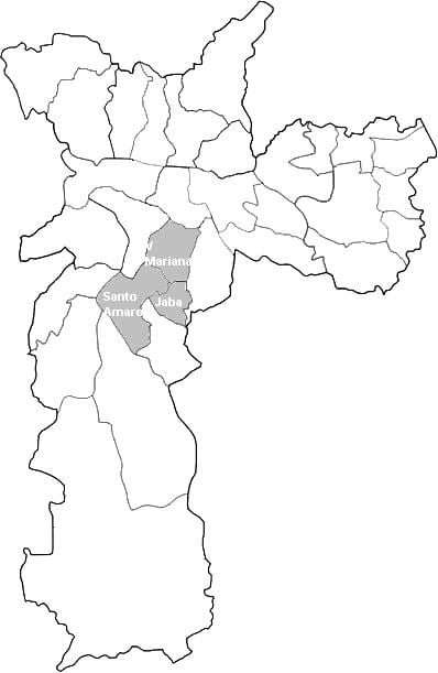 Mapa zóna Centro-Sul Sao Paulo