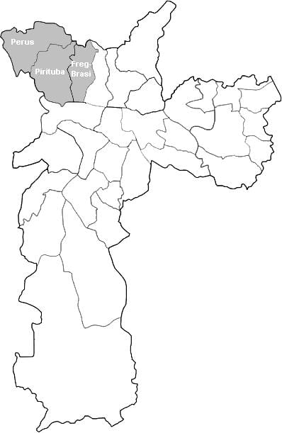 Mapa zóny Noroeste Sao Paulo