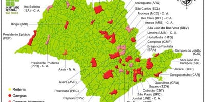 Mapa ústav Federálneho z São Paulo - IFSP
