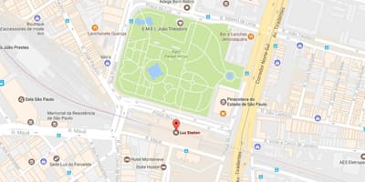 Mapa z vlakovej stanice la Luz Sao Paulo