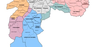 Mapa administratívnej zóne Sao Paulo