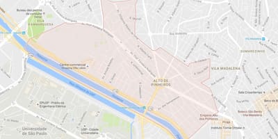 Mapa Alto de Pinheiros Sao Paulo