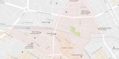 Mapa ubytovania v Barra Funda Sao Paulo