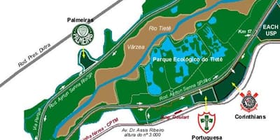 Mapa Ekologické Park Tiete