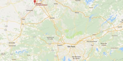 Mapa medzinárodné letisko Campinas