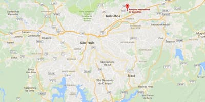 Mapa medzinárodné letisko Guarulhos
