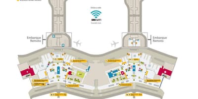 Mapa medzinárodné letisko São Paulo-Guarulhos - Terminály 1 a 2