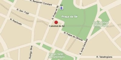 Mapa metropolitná katedrála z São Paulo