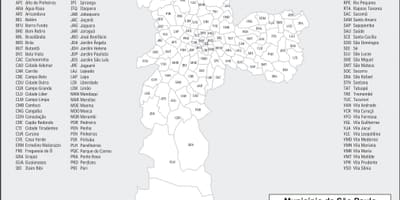 Mapa okresov Sao Paulo