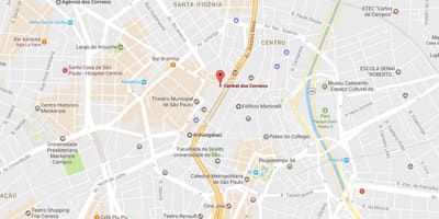 Mapa Palácio dos Correios Sao Paulo