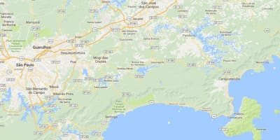 Mapa pláži Perequê Açu